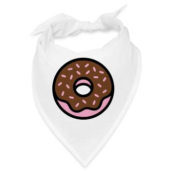 Donut Schoko Streusel Icon - Bandana - Weiß - Vorne