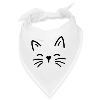 Süße Katze mit Herz Nase - Bandana - Weiß - Vorne