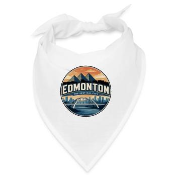 Retro Edmonton Walterdale Bridge Abzeichen - Bandana - Weiß - Vorne