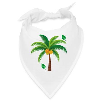 Tropische Palme Bunt - Bandana - Weiß - Vorne