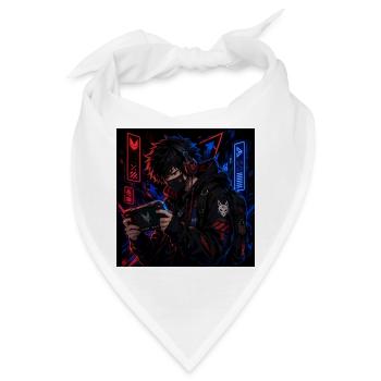 Neon Street Gamer im Anime-Stil - Bandana - Weiß - Vorne