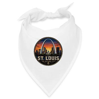 St. Louis Gateway City Retro-Bogenemblem - Bandana - Weiß - Vorne