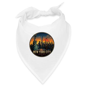 New York City Big Apple Retro-Skyline-Abzeichen - Bandana - Weiß - Vorne