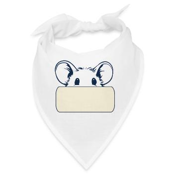 Namensschild Maus - Bandana - Weiß - Vorne