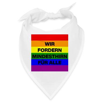 WIR FORDERN MINDESTHIRN FÜR ALLE, NO NZS, NO AFD - Bandana - Weiß - Vorne