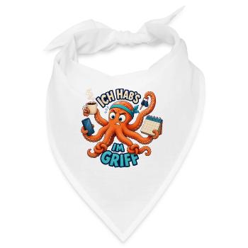 Ich hab's im Griff – Oktopus Multitasking - Bandana - Weiß - Vorne