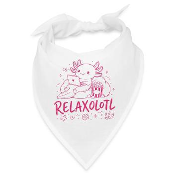 RELAXOLOTL – Niedlicher entspannender AXOLOTL - Bandana - Weiß - Vorne