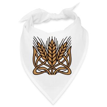 Weizen Kornaehren Grafik - Bandana - Weiß - Vorne