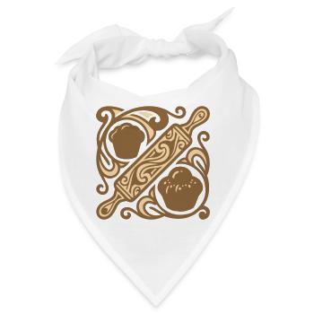 Nudelholz Backen Grafik - Bandana - Weiß - Vorne