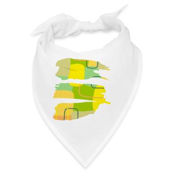 Casual Kunst - abstraktes Farb-Form Design - Bandana - Weiß - Vorne