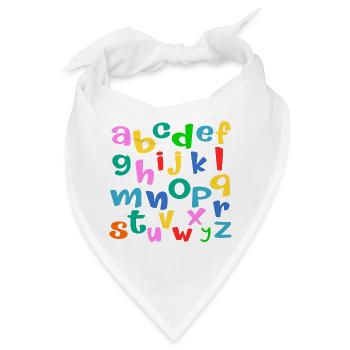 Schulkind ABC Buchstaben - Bandana - Weiß - Vorne