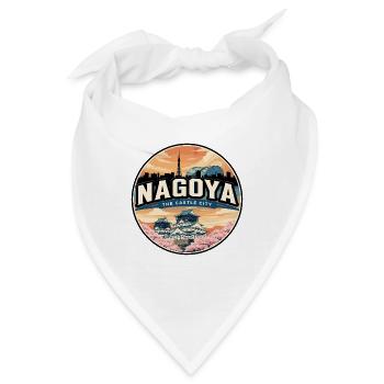 Retro Nagoya Castle Kirschblütenabzeichen - Bandana - Weiß - Vorne