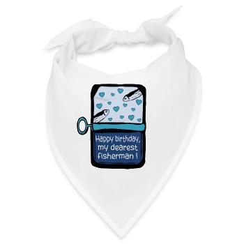 Geburtstagsfischer-Sardinen - Bandana - Weiß - Vorne
