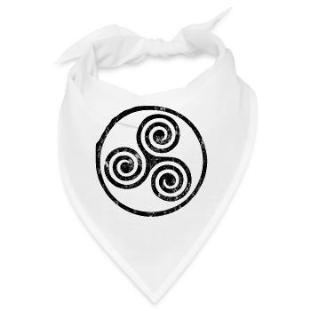 Triskele-Spiralemblem - Bandana - Weiß - Vorne