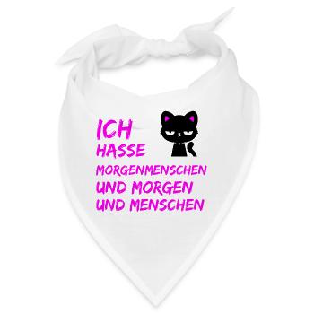 ICH HASSE MORGENMENSCHEN UND MORGEN UND MENSCHEN - Bandana - Weiß - Vorne