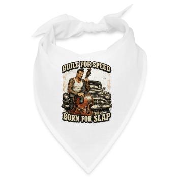 Rockabilly Kontrabass Oldtimer - Built For Speed - Bandana - Weiß - Vorne