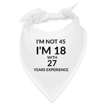 45 Geburtstag  - Bandana - Weiß - Vorne