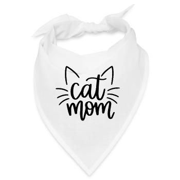 Cat Mom Katzenmotiv mit Schnurrhaaren - Bandana - Weiß - Vorne