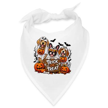 Halloween-Hunde Süßes oder Saures - Bandana - Weiß - Vorne