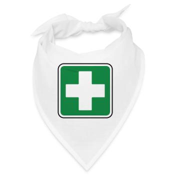First Aid Medical Cross Green Gesundheitssicherheit - Bandana - Weiß - Vorne