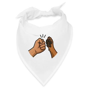 Fauststoß-Bindung über die Art hinweg Tierfreund - Bandana - Weiß - Vorne