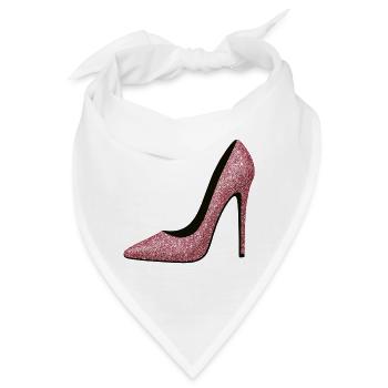 Rosa Glitzer High Heels - Fashion Motiv - Bandana - Weiß - Vorne