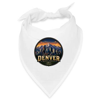 Denver Mile High City Retro Rocky Mountain Abzeichen - Bandana - Weiß - Vorne