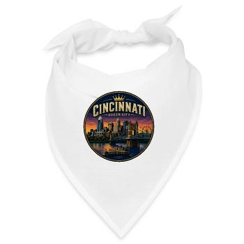 Cincinnati Queen City Retro Hängebrücke - Bandana - Weiß - Vorne