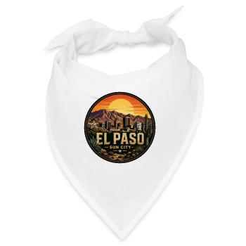 El Paso Sun City Desert Sunset Vintage Abzeichen - Bandana - Weiß - Vorne