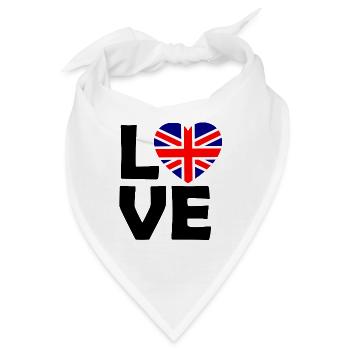 UK Flaggenherz - Bandana - Weiß - Vorne