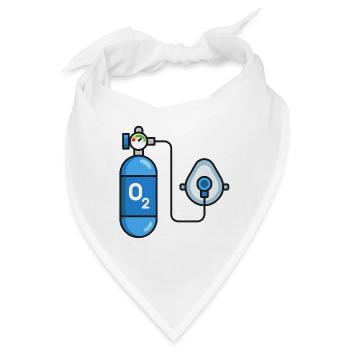 Blauer Sauerstofftank - Bandana - Weiß - Vorne