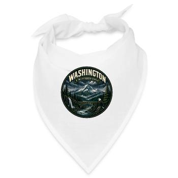 Washington Evergreen State Vintage Eagle Abzeichen - Bandana - Weiß - Vorne