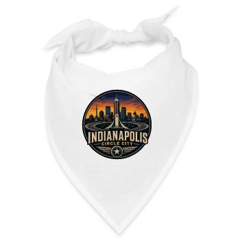 Indianapolis Circle City Vintage Denkmalabzeichen - Bandana - Weiß - Vorne