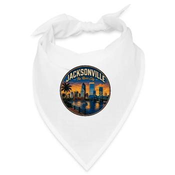 Jacksonville Das River City Vintage-Palmenabzeichen - Bandana - Weiß - Vorne