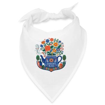 Floral Folk Krug – Gartens Glückseligkeit - Bandana - Weiß - Vorne