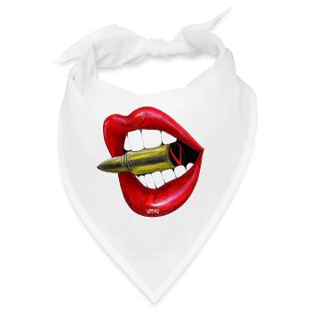 Rote Lippen beißen in die saure Apfel - Bandana - Weiß - Vorne