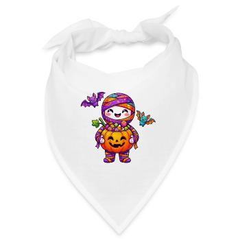 Kawaii Halloween Kürbisfreude - Bandana - Weiß - Vorne