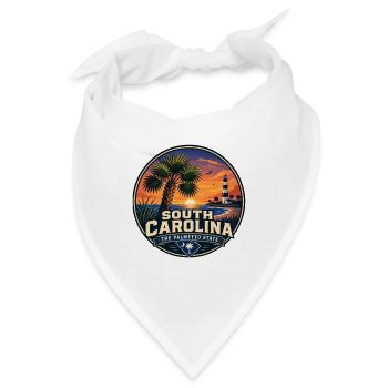 South Carolina Palmetto State Retro Beach Abzeichen - Bandana - Weiß - Vorne