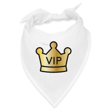 Goldene VIP-Krone - Bandana - Weiß - Vorne
