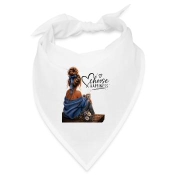 Choose Happiness: Cozy Blue Moment - Bandana - Weiß - Vorne