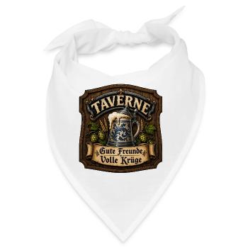 Taverne – Gute Freunde, volle Krüge - Bandana - Weiß - Vorne