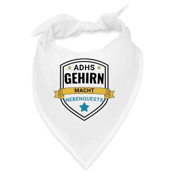 ADHS Gehirn macht Nebenquests - Bandana - Weiß - Vorne
