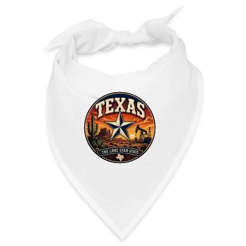 Texas Lone Star State Retro Wüstenölabzeichen - Bandana - Weiß - Vorne