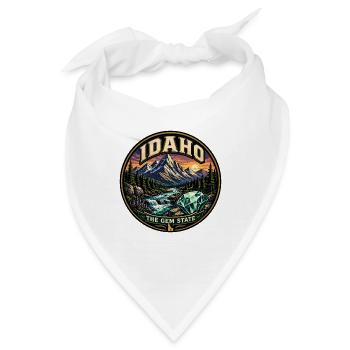 Idaho Das Gem State Retro Mountain Emerald Abzeichen - Bandana - Weiß - Vorne