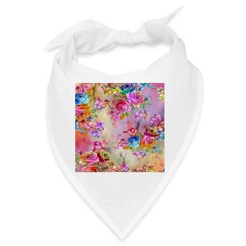 Regenbogenblüte-Kaskade - Bandana - Weiß - Vorne