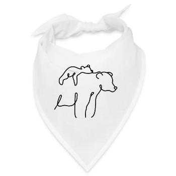 Bär mit Jungtier Familie Schutz Wildnis - Bandana - Weiß - Vorne