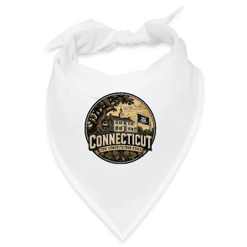 Connecticut Constitution State Retro Oak Abzeichen - Bandana - Weiß - Vorne