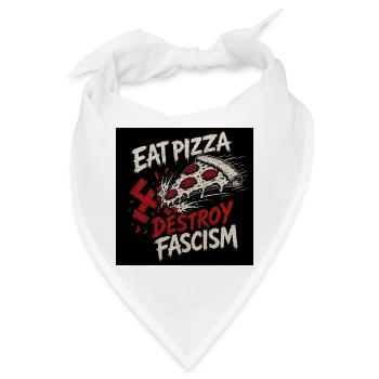 Pizza gegen Faschismus - Bandana - Weiß - Vorne