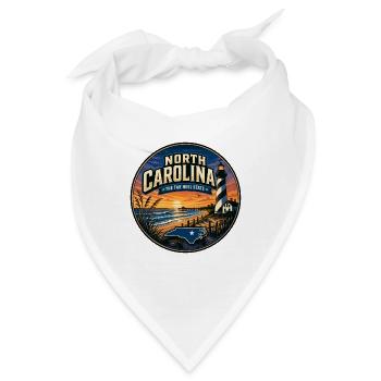 North Carolina Tar Heel State Leuchtturmabzeichen - Bandana - Weiß - Vorne