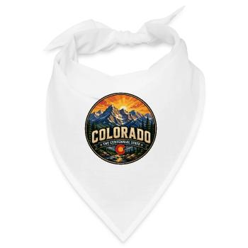 Colorado Centennial State Retro Mountain Abzeichen - Bandana - Weiß - Vorne